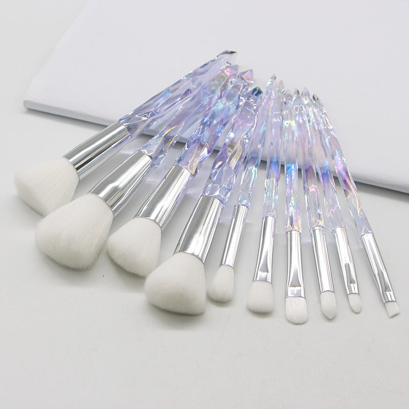 Ten diamond crystal makeup brushes