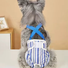 Adjustable Strap Dog Diaper Suspenders Striped Design Breathable Pet Physiological Pants Comfortable Washable