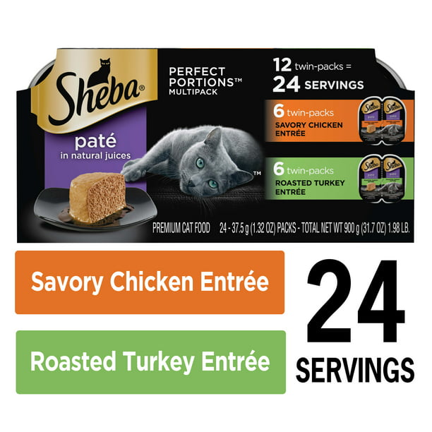 Sheba Wet Cat Food for Adult Cat Pate Variety Pack, Savory Chicken