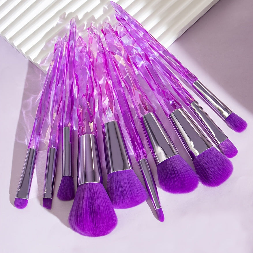 Ten diamond crystal makeup brushes