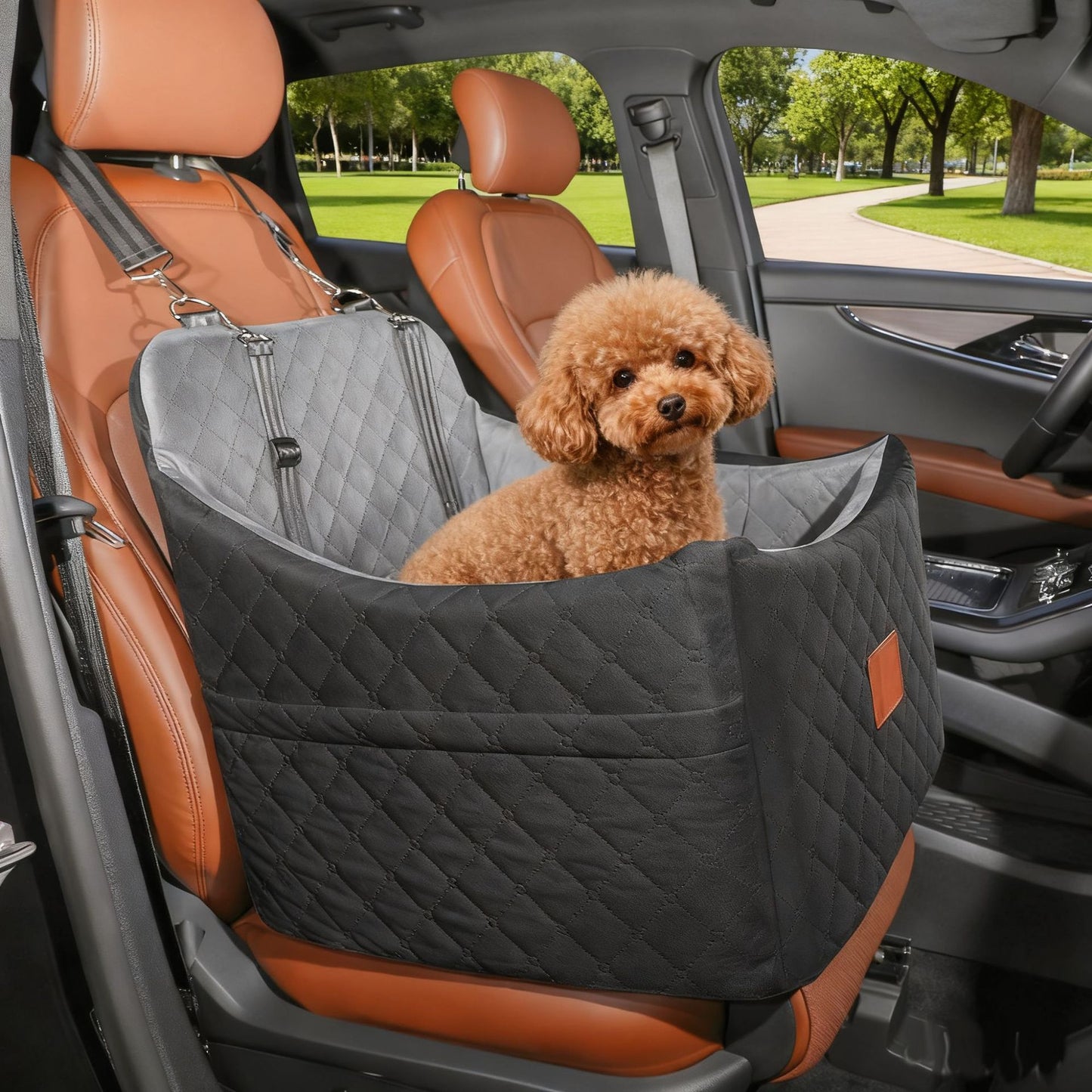 Washable Pet Car Bed with Elevated Bottom