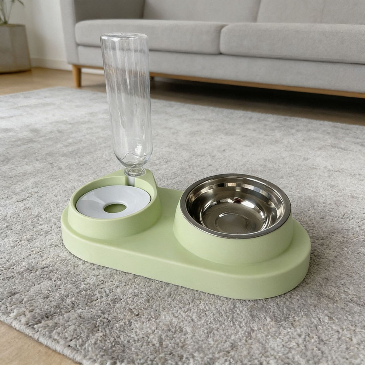 Double Compartment Pet Food and Water Bowl
