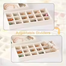 1 Pcs Earring Organizer Stackable Trays, Jewelry Drawer Inserts Container Display Case Storage for Earring Necklace Rings