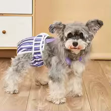 Adjustable Strap Dog Diaper Suspenders Striped Design Breathable Pet Physiological Pants Comfortable Washable