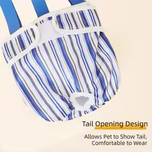 Adjustable Strap Dog Diaper Suspenders Striped Design Breathable Pet Physiological Pants Comfortable Washable