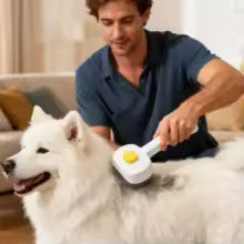 One‑Touch Self‑Cleaning Pet Slicker Brush