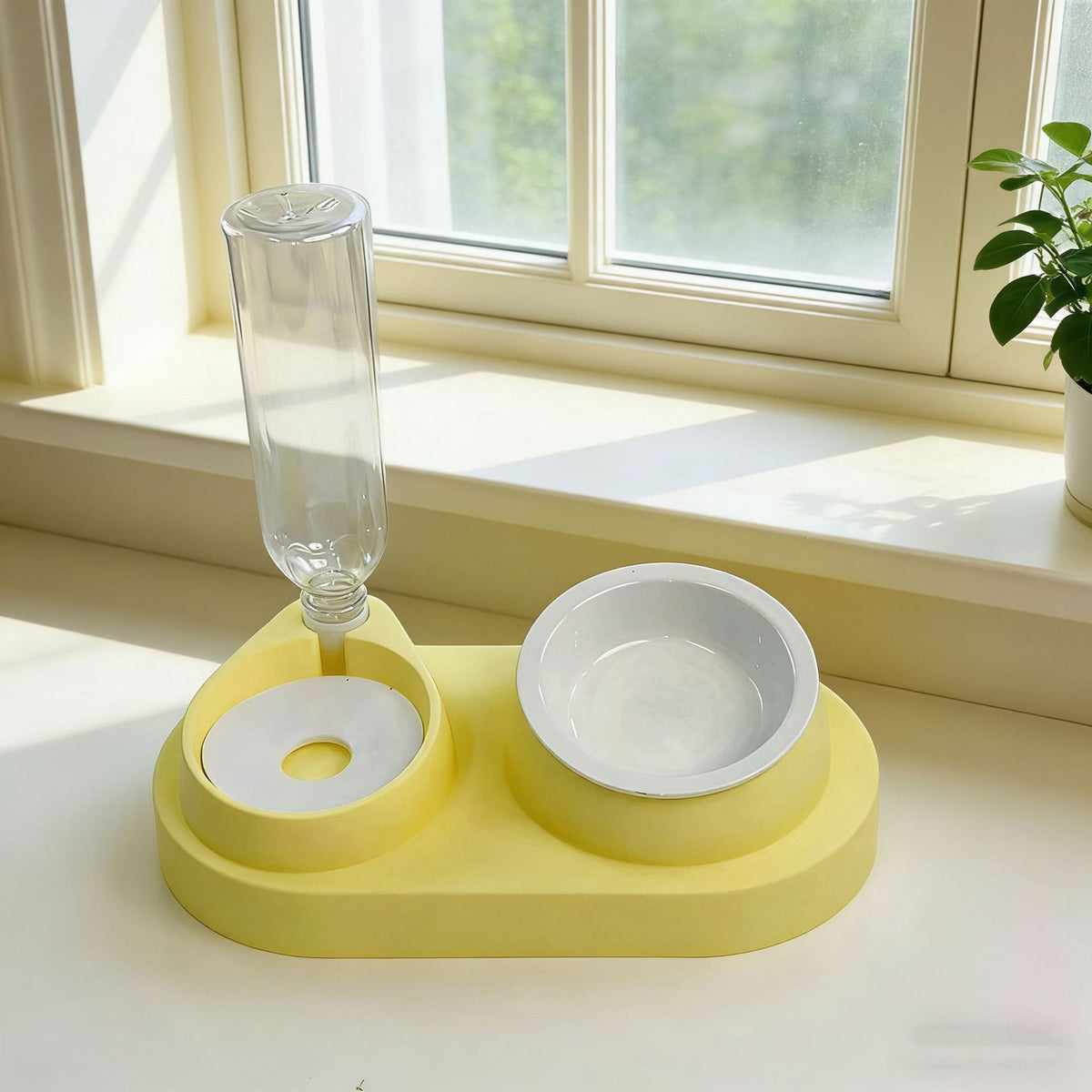 Double Compartment Pet Food and Water Bowl