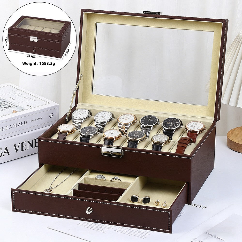 Double Layer Watch Jewelry Storage Box