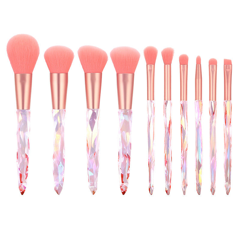 Ten diamond crystal makeup brushes