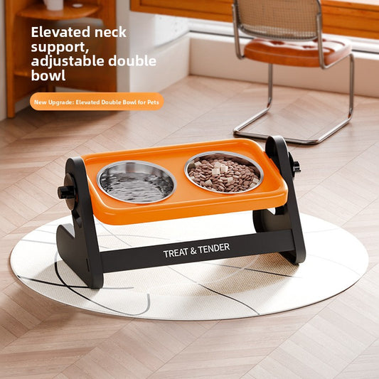 Adjustable Height Stainless Steel Pet Bowl