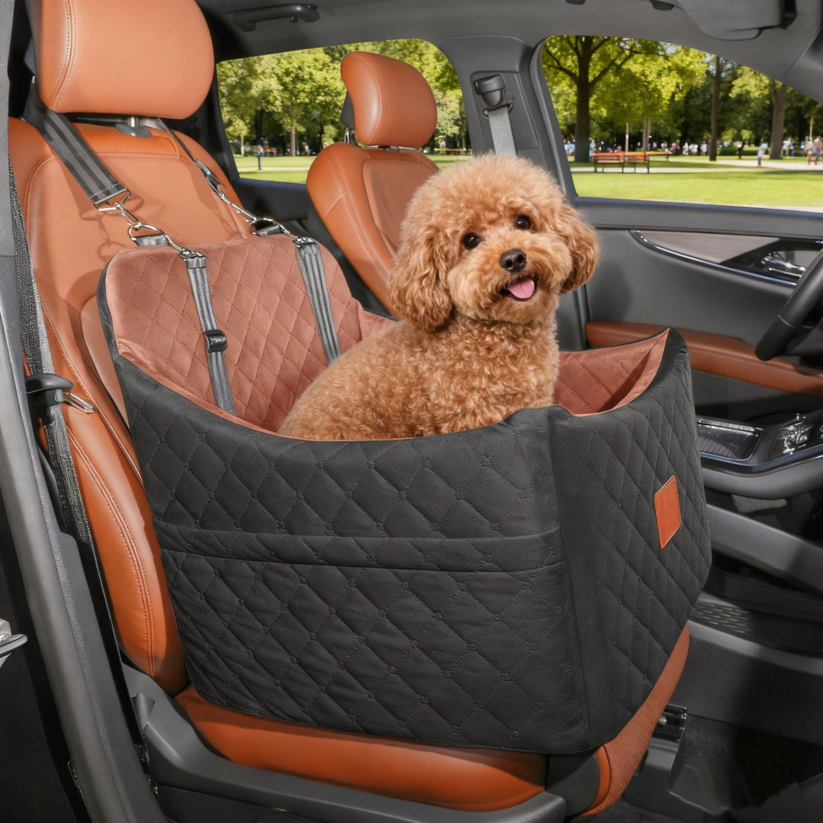 Washable Pet Car Bed with Elevated Bottom
