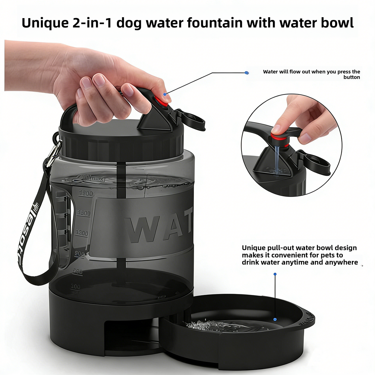 Large Capacity Drinking Water Bottle for Large Pets
