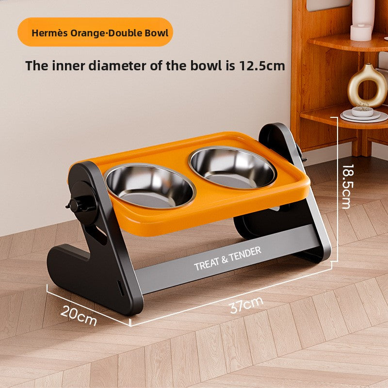 Adjustable Height Stainless Steel Pet Bowl