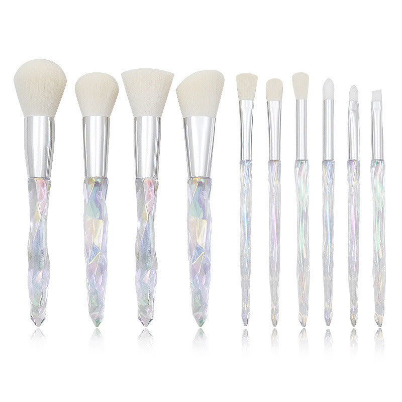 Ten diamond crystal makeup brushes