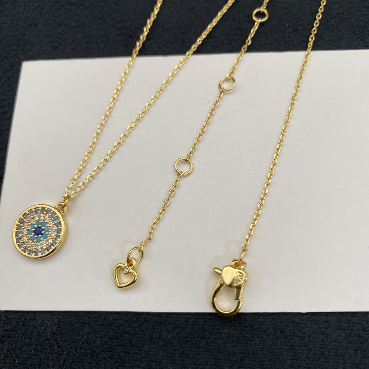 Colorful Zircon Inlaid Geometric Round Necklace for Women