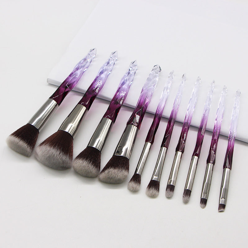 Ten diamond crystal makeup brushes