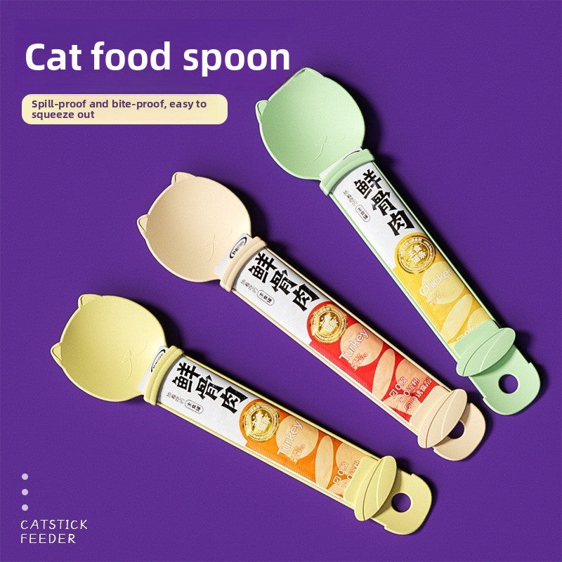 Pet Cat Treat Dispenser Meat Paste Scoop Tool