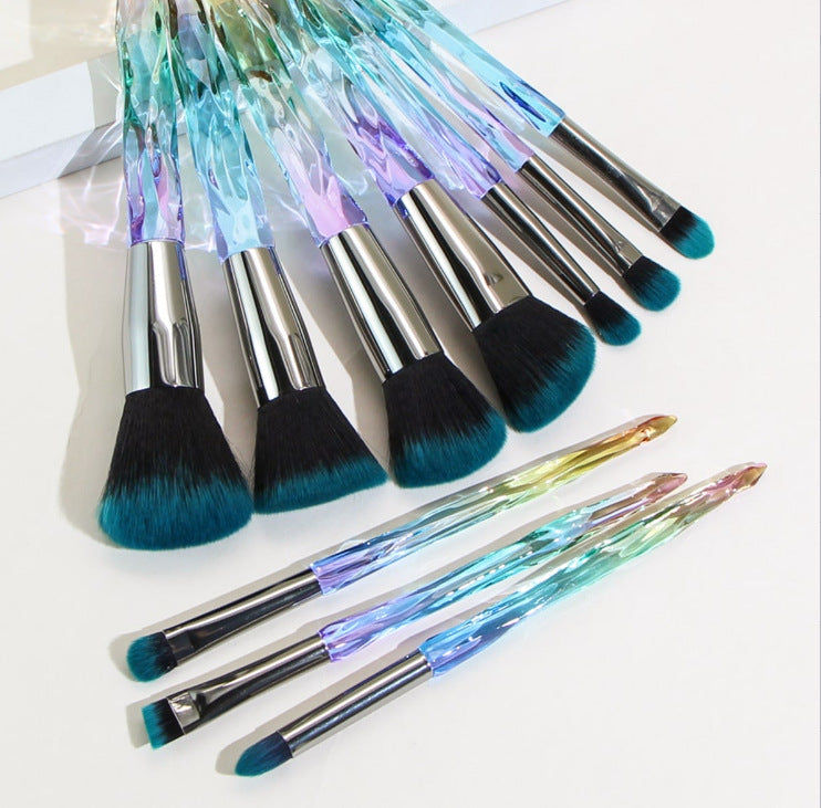 Ten diamond crystal makeup brushes