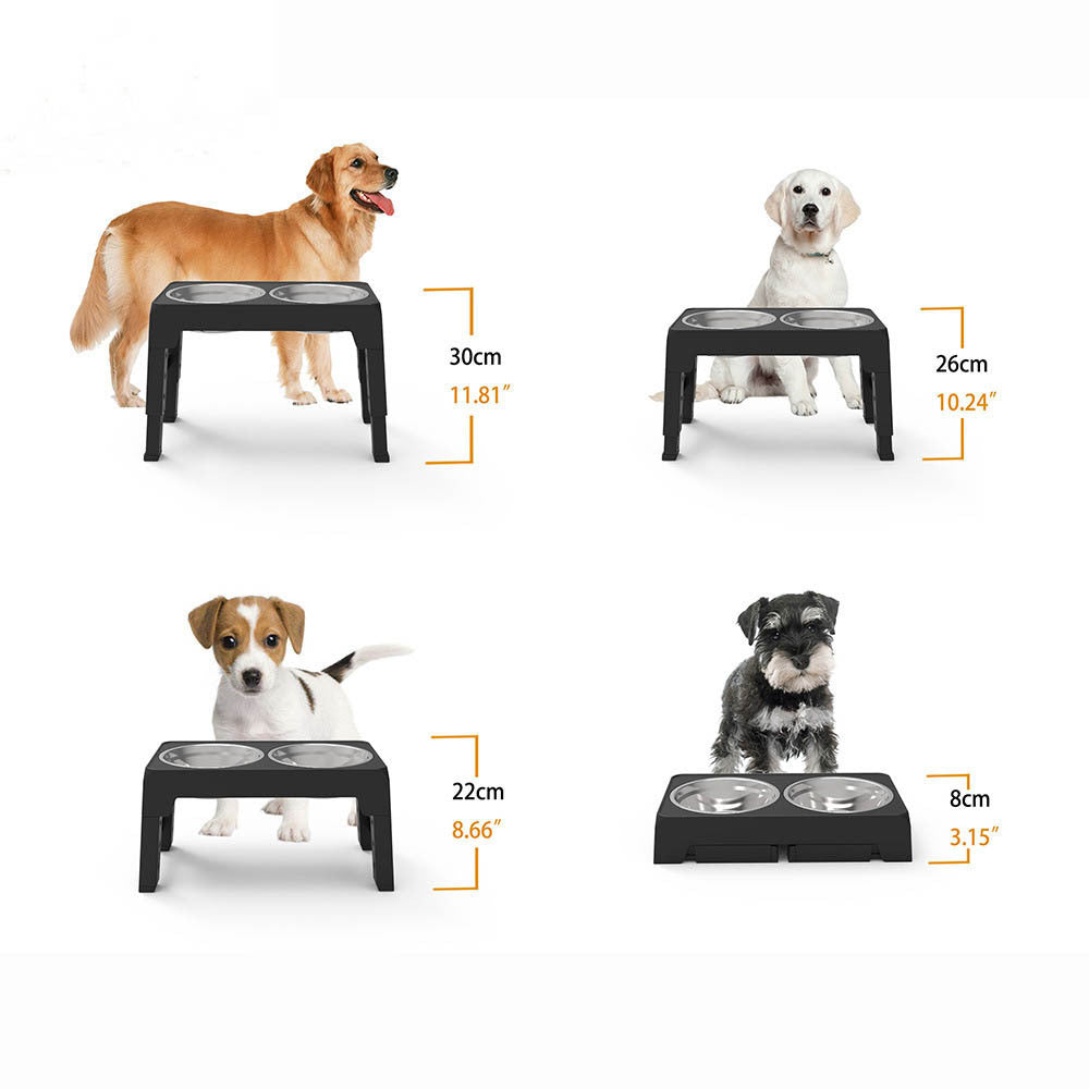 Adjustable Stainless Steel Dual Pet Bowl for Large Dogs
