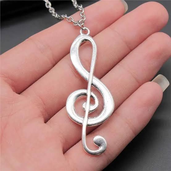 Big Musical Note Pendant Necklace For Women Men Long Chain Trendy Jewelry Accessories